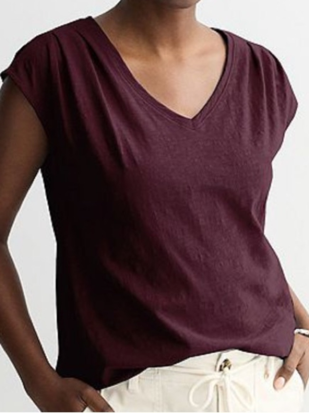 Sonoma Pleated V-neck Muscle tee